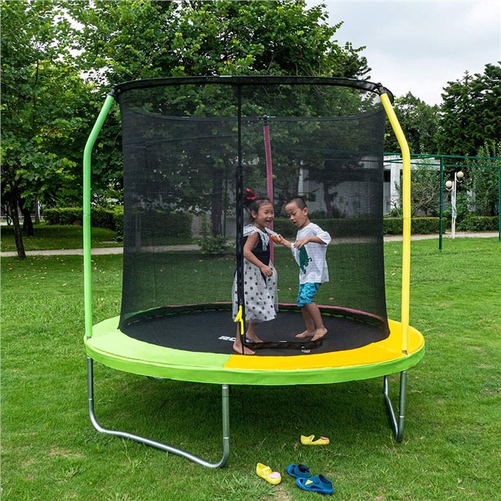 Trampolim de jardim de 8 pés com rede de segurança